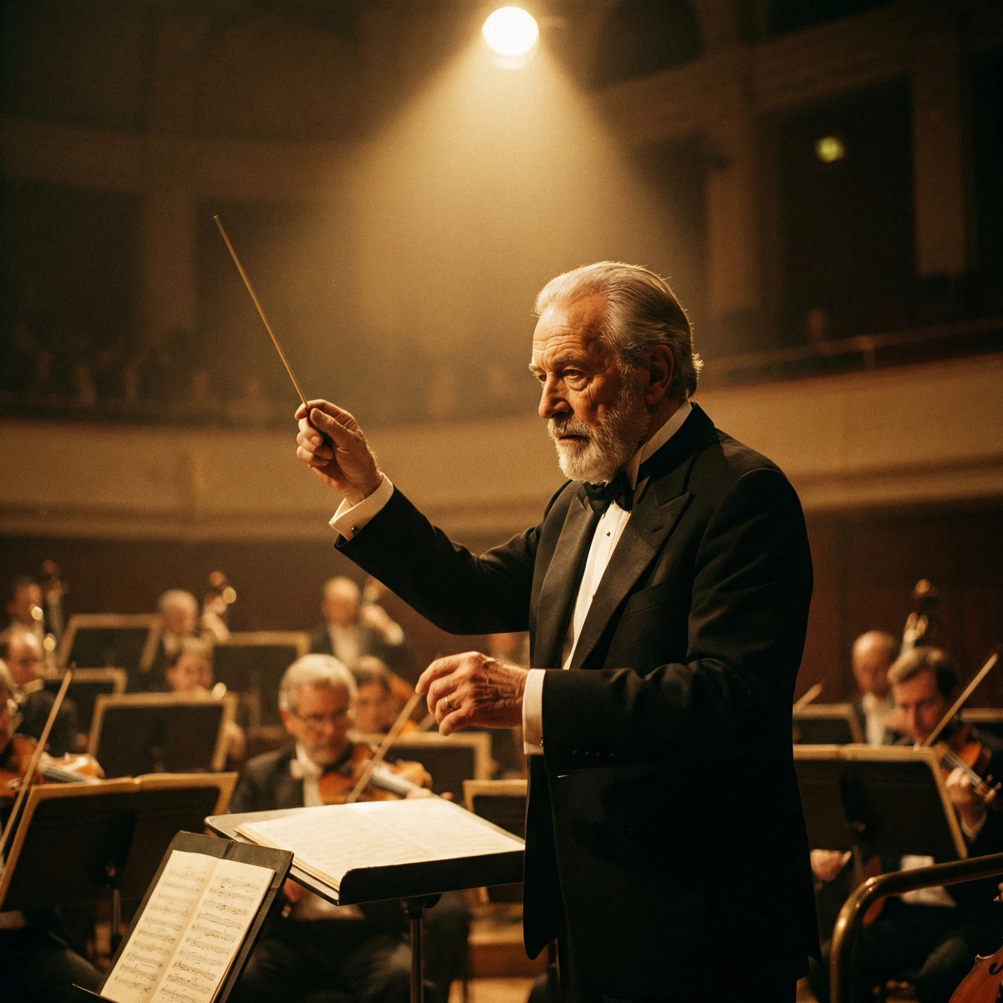 传奇电影作曲家约翰·威廉姆斯在指挥台上